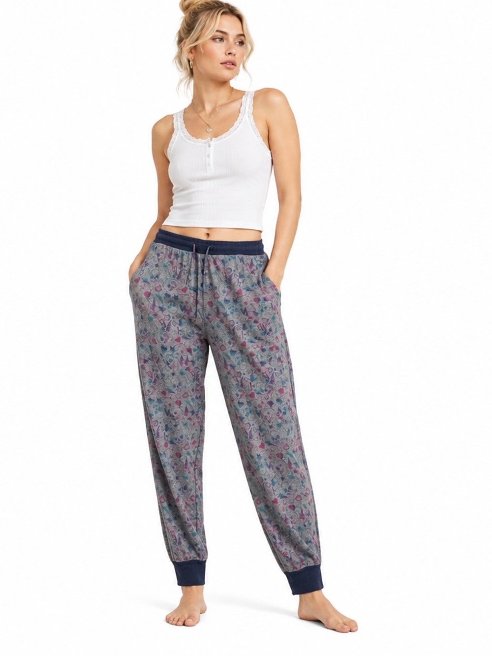Torrid Skull Heart Print Sleep Jogger Pajama Pants Gray Plus Size 3